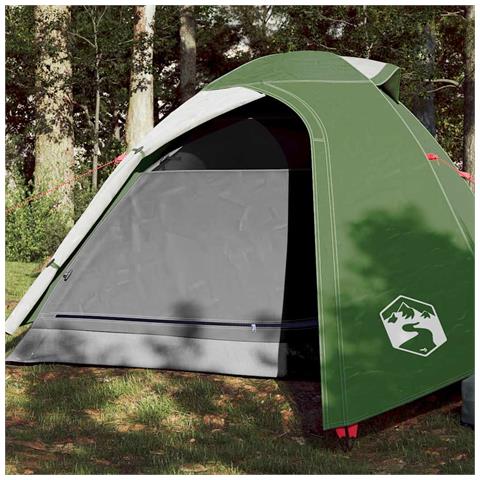 Tenda da Campeggio a Cupola per 3 Persone Verde Impermeabile - Foto 1