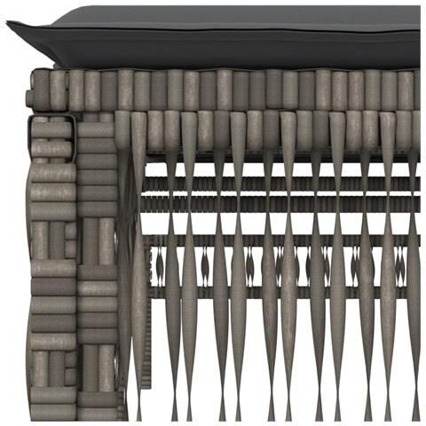 Lettini Prendisole 2 pz con Cuscini Grigio in Polyrattan - Foto 9