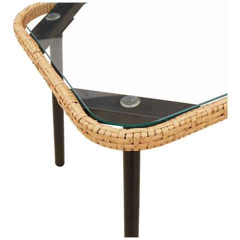 Set da Pranzo da Giardino 2 Pezzi con Cuscini in Polyrattan Naturale - Foto 9