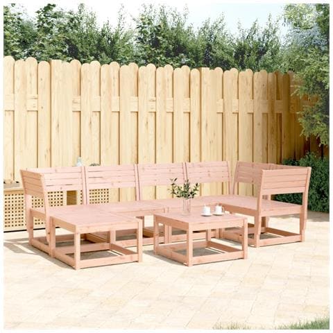 Set Divani da Giardino 6 pz in Legno Massello di Douglas - Foto 2