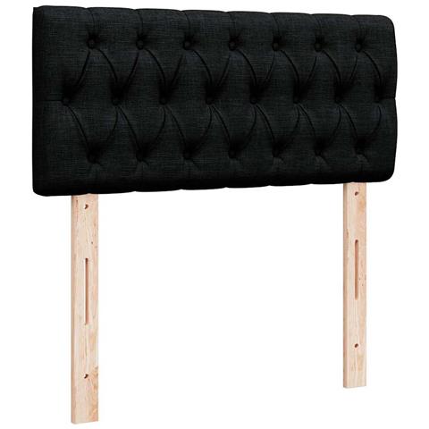 Struttura Letto Pouf con Materasso Nero 90x190 cm in Tessuto - Foto 9
