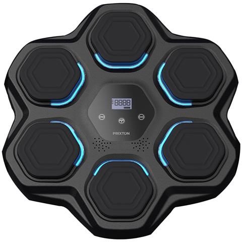 Macchina Da Boxe Musicale Combat Bm100, 9 Livelli Di Difficoltà, Luci Interattive, Effetti Sonori, Sistema A Parete Salvaspazio, Display Touch, Bluetooth, Guanti Da Boxe Incluso - Foto 1