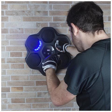 Macchina Da Boxe Musicale Combat Bm100, 9 Livelli Di Difficoltà, Luci Interattive, Effetti Sonori, Sistema A Parete Salvaspazio, Display Touch, Bluetooth, Guanti Da Boxe Incluso - Foto 3