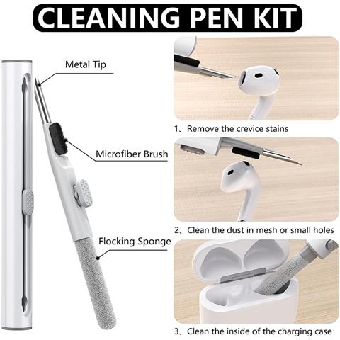 Custodia In Silicone Per Airpods Con Kit Di Pulizia White Airpods 1/2 - Foto 2