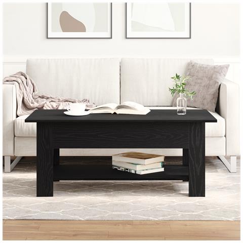 Tavolino da caffè vMix in Nero Rovere 102x55x42 cm in Legno Ingenerizzato - Foto 2