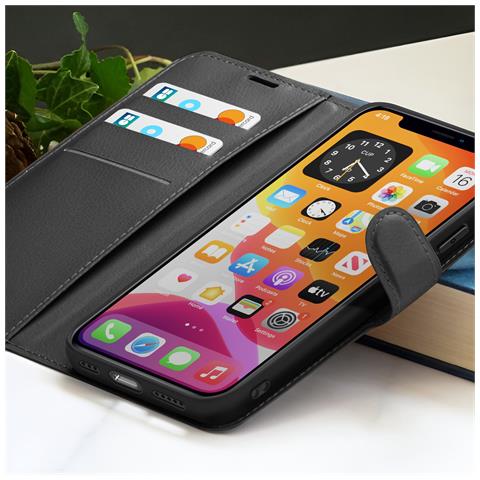 Custodia A Portafoglio Per Iphone X / Xs Funzione Supporto E Linguetta Magnetica, Nero - Foto 5