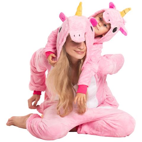 Pigiama Per Bambini Kigurumi Onesie Costume Pegaso Rosa 135-145 Cm - Foto 5