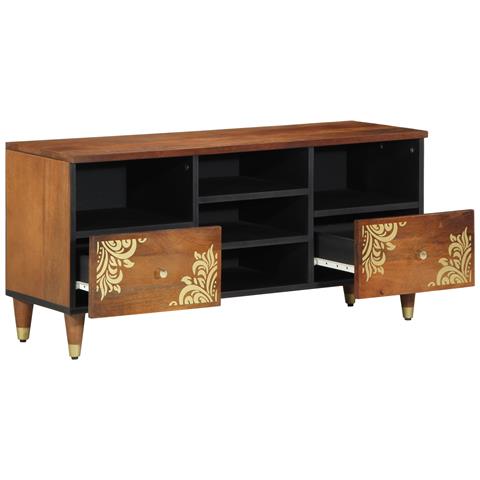 Mobile TV 100x33x46 cm in Legno Massello di Mango - Foto 2