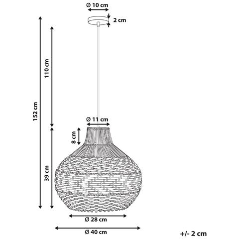 Lampadario Yauco Rattan Bianco - Foto 7
