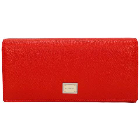 Portafoglio Da Donna Loulou Effetto Granulato Con Placca Metallica Con Logo, Rosso - Foto 1