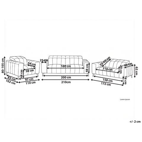 Set Da Salotto 6 Posti Ommel Pelle Sintetica Beige Chiaro - Foto 6