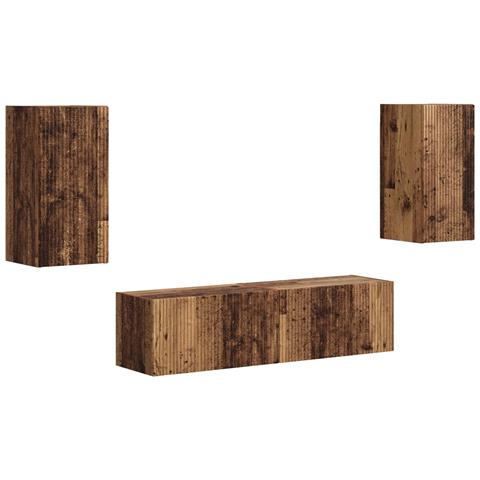 Set mobile TV 4 pcs Legno vecchio Legno multistrato - Foto 1