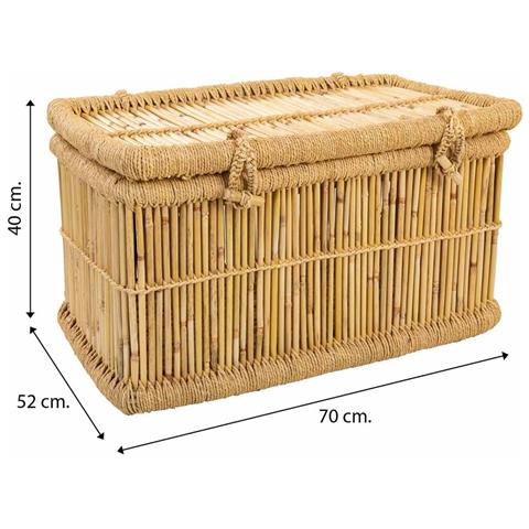 Set Di 2 Cesti Portabiancheria In Bambù 75x52x40 - Foto 6