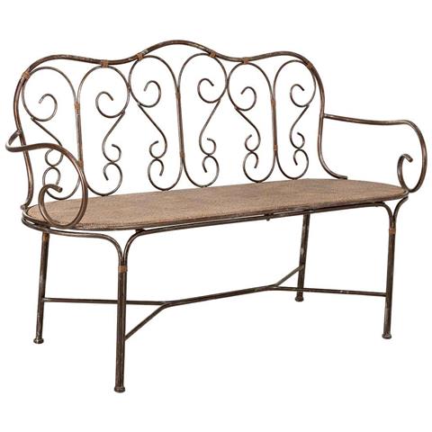 Panchina In Metallo 146,69x55,25x45,09/89,54h Cm Marrone - Foto 1