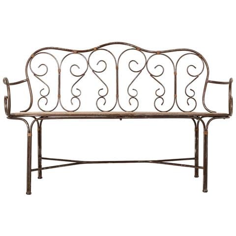 Panchina In Metallo 146,69x55,25x45,09/89,54h Cm Marrone - Foto 2