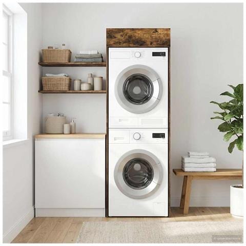 Mobiletto per lavatrice Rovere fumé 67,5 x 68 x 200 cm - Foto 2