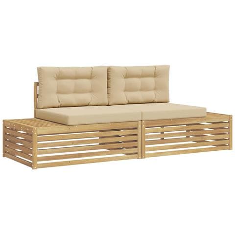 Set di divani da esterno Bianco 230,5 x 83 x 73 cm Poliestere - Foto 1