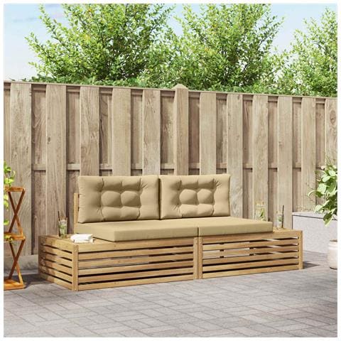 Set di divani da esterno Bianco 230,5 x 83 x 73 cm Poliestere - Foto 2