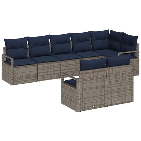 Set di divani 8 pcs Grigio polyrattan - Foto 1