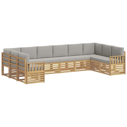 Set di divani da esterno 7 pcs Bianco e Grigio Chiaro - Foto 1
