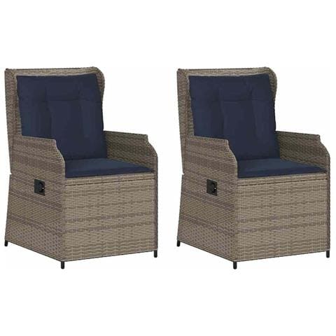 Panchina da giardino 2 pcs Grigio polyrattan - Foto 1