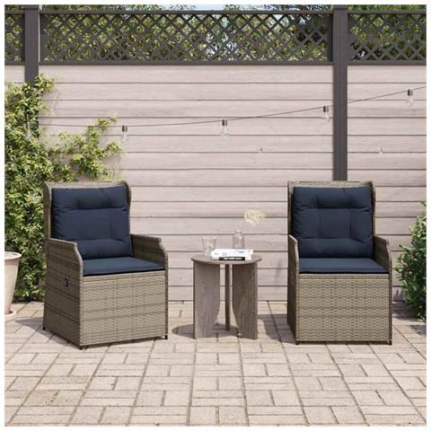 Panchina da giardino 2 pcs Grigio polyrattan - Foto 2