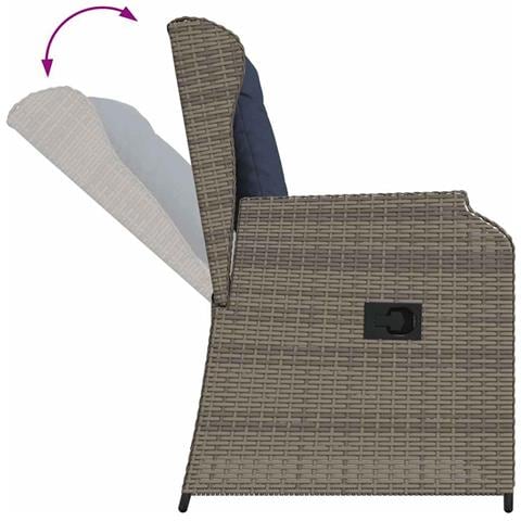 Panchina da giardino 2 pcs Grigio polyrattan - Foto 9