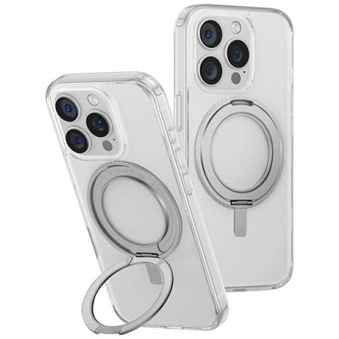 Uniq Swivix 360° Custodia Girevole Con Supporto Per Iphone 16 Pro - Trasparente - Foto 1