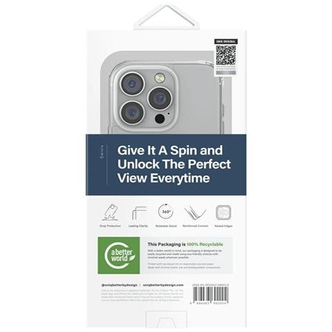 Uniq Swivix 360° Custodia Girevole Con Supporto Per Iphone 16 Pro - Trasparente - Foto 5