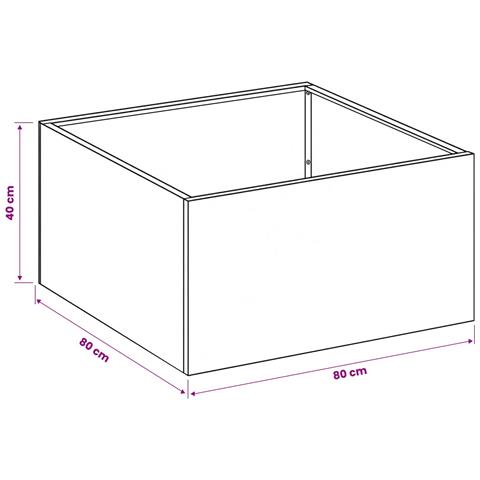 Vaso da giardino Nero 80 x 80 x 40 cm Acciaio laminato a freddo - Foto 7