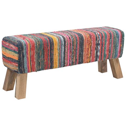 panchina 110 x 30 x 45 cm Pelle Vera Multicolore - Foto 1