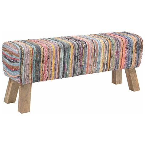 panchina 110 x 30 x 45 cm Pelle Vera Multicolore - Foto 2