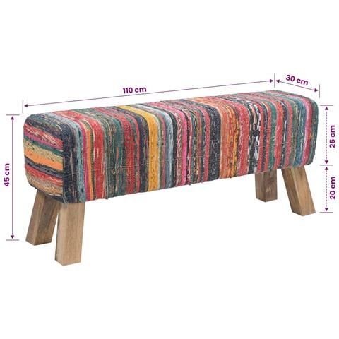 panchina 110 x 30 x 45 cm Pelle Vera Multicolore - Foto 9