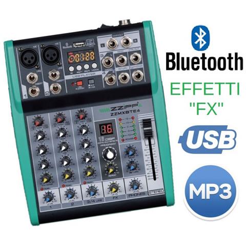 Mixer Audio Passivo 4 Ch. Processore Di Effetti ""fx"" Bluetooth Usb - Foto 2