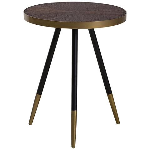 Tavolino In Color Noce Scuro Con Gambe In Nero / oro Ramona - Foto 16