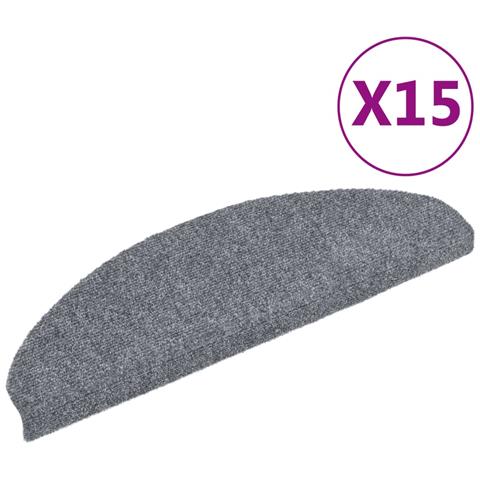 Tappetini Autoadesivi Per Scale 15 Pz 65x21x4 Cm Grigio Chiaro - Foto 1