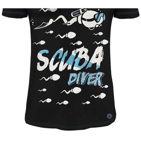 Deeps Gear T-shirt Born Scuba Diver, S, Bianco E Nero, I Subacquei Maglietta 030000101 - Foto 6