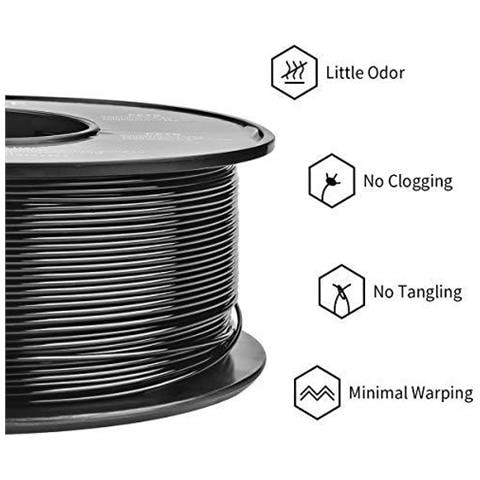 Filament Petg 175 Millimetri Petg Nero Stampante Petg Filamento Per Il 3d 1kg 1 Bobina (nero) - Foto 4