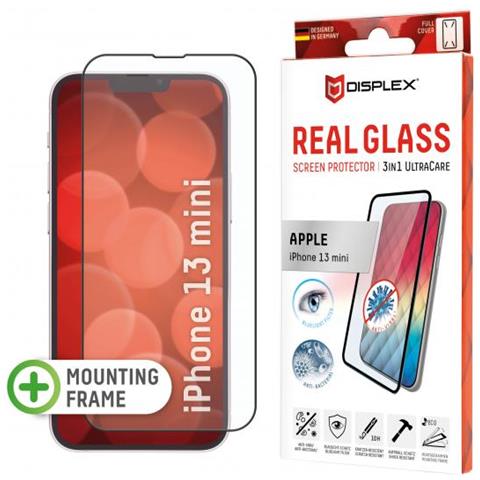 Displex 3in1 Ultracare Glas Fr Apple Iphone 2021 (5.4"") - Eco-montagerahmen - Antiviral / -bakteriell - Apple - Iphone 2021 (5.4"") - Schlagfest - Kratzresistent - Antibakteriell - Blaulichtschutz - Staubresistent - Transparent - 1 Stck (e) (01490)  - Foto 1