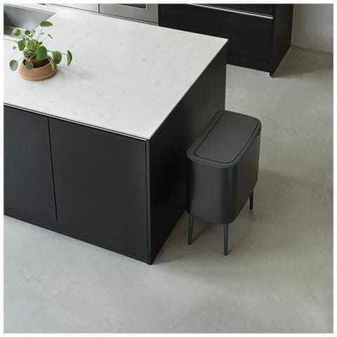 316067 bidone per la spazzatura 33 L Rettangolare Acciaio inox Nero - Foto 2