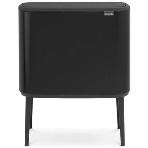 316067 bidone per la spazzatura 33 L Rettangolare Acciaio inox Nero - Foto 1