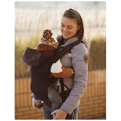 Collet Marsupio Ergonomico Porta Bebe Neonati Traspirante 2 Posizioni Con Cappuccio Retrattile Supporto Fascia Lombare Da 4 Mesi Fino A 20 Kg, Blu - Foto 2