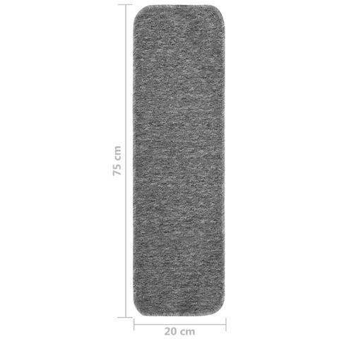Tappetini Scale Antiscivolo 15 Pz 75x20 Cm Grigi Rettangolari - Foto 2