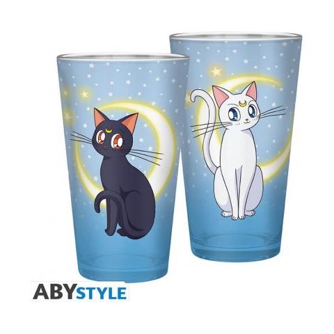 Sailor Moon Large Glass Luna & Artemis - Sailor Moon Bicchiere Grande Luna & Artemis 400 Ml - Abystyle - Foto 1
