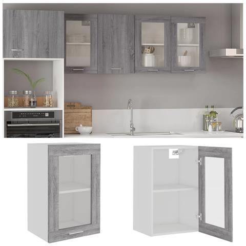 Mobile Pensile “Lyon” Vetro Grigio Sonoma 40x31x60cm - Foto 10