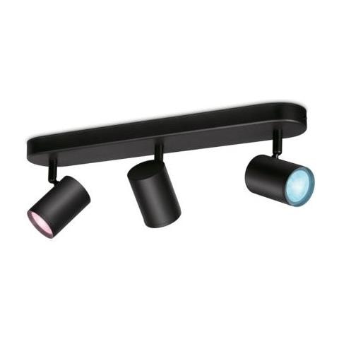 Applique Da Soffitto Led Dimmerabile Rgb Smart Wi-fi+bluetooth 4.9w Tre Faretti Orientabili Imageo Bianco 123x440x105 Mm Metallo - Foto 1