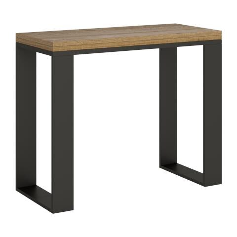 Consolle Apribile 90x45/90 Cm Tecno Libra Telaio Antracite - Noce - Foto 1