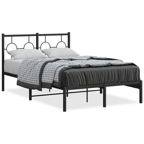 Giroletto Con Testiera In Metallo Nero 120x190 Cm - Foto 1