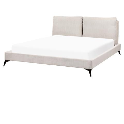 Letto Velluto A Coste Melle 180 X 200 Cm Beige Chiaro - Foto 2