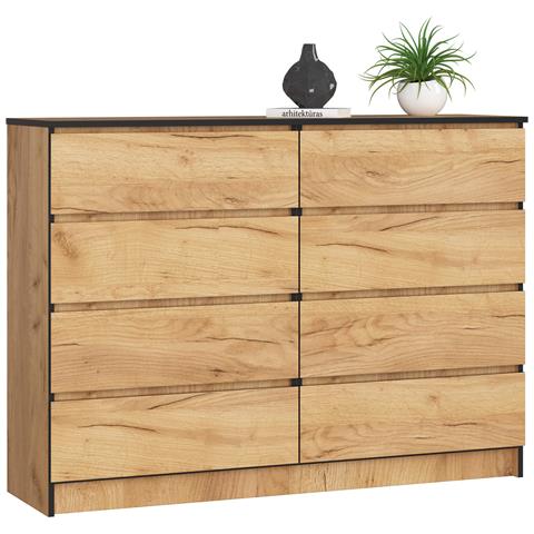 Cassettiera K140, 8 cassetti, 138x40x99 cm, Colore Quercia Craft - Foto 1